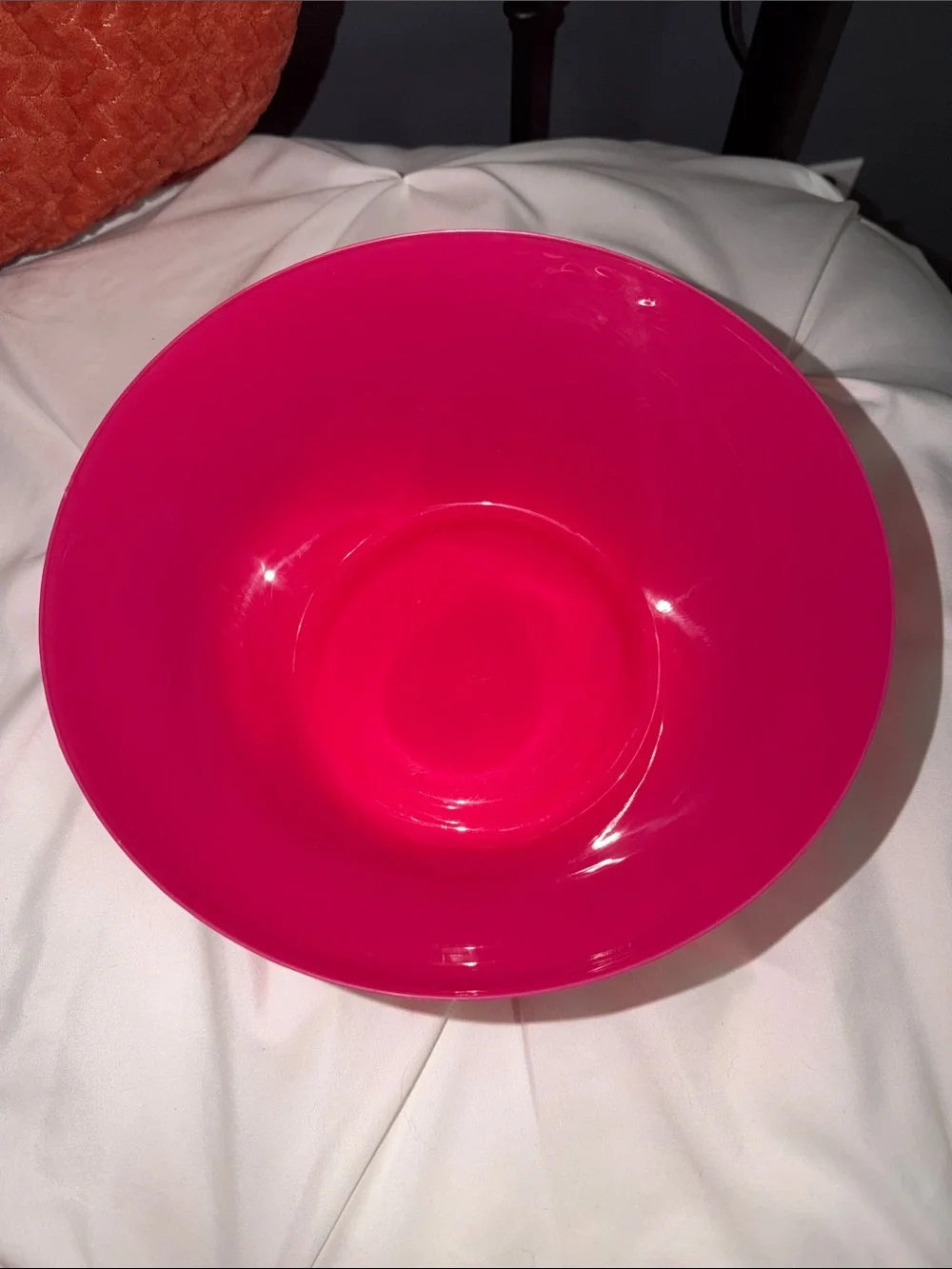 Bright Pink Plastic Serving Bowl